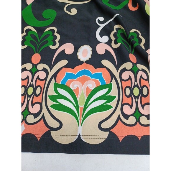 CSC Womens Black Green Dress M USA Made Vacation Travel Comfort Stretch Artsy - Picture 5 of 9